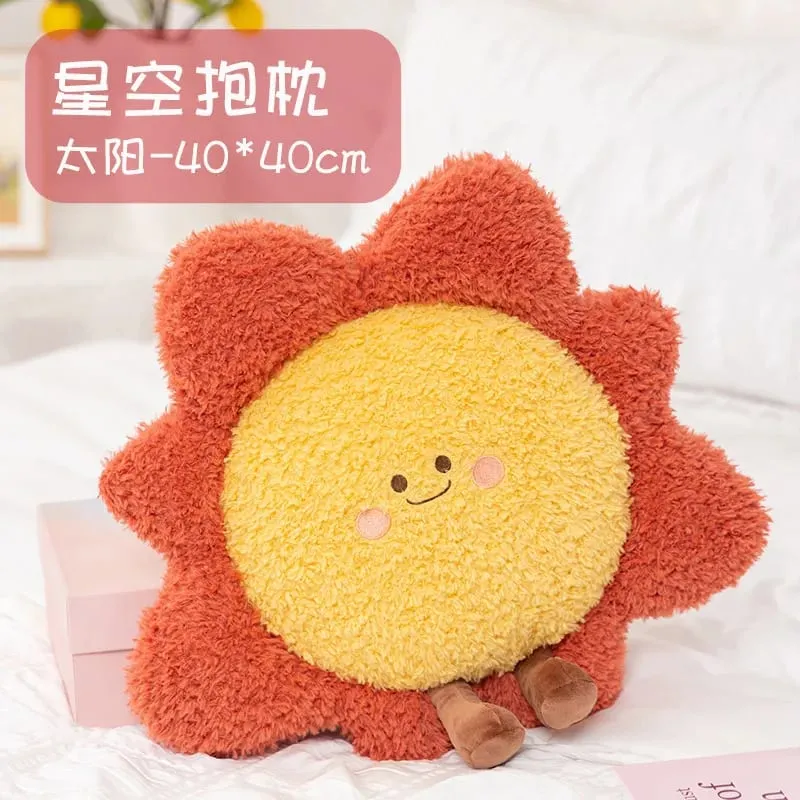 Soft Starry Sky Pillow Cute Rainbow Moon Star Plush Pillow Creative Sun Cloud Pillow Cushion Sleep Companion Pillow Home Decor — image 11