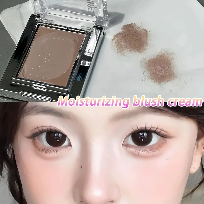 Herorange Misty Matte Cream Blush with Makeup Brush Set Low Saturation Matte Texture Brighten Skin Create Charming Makeup Looks — image 3