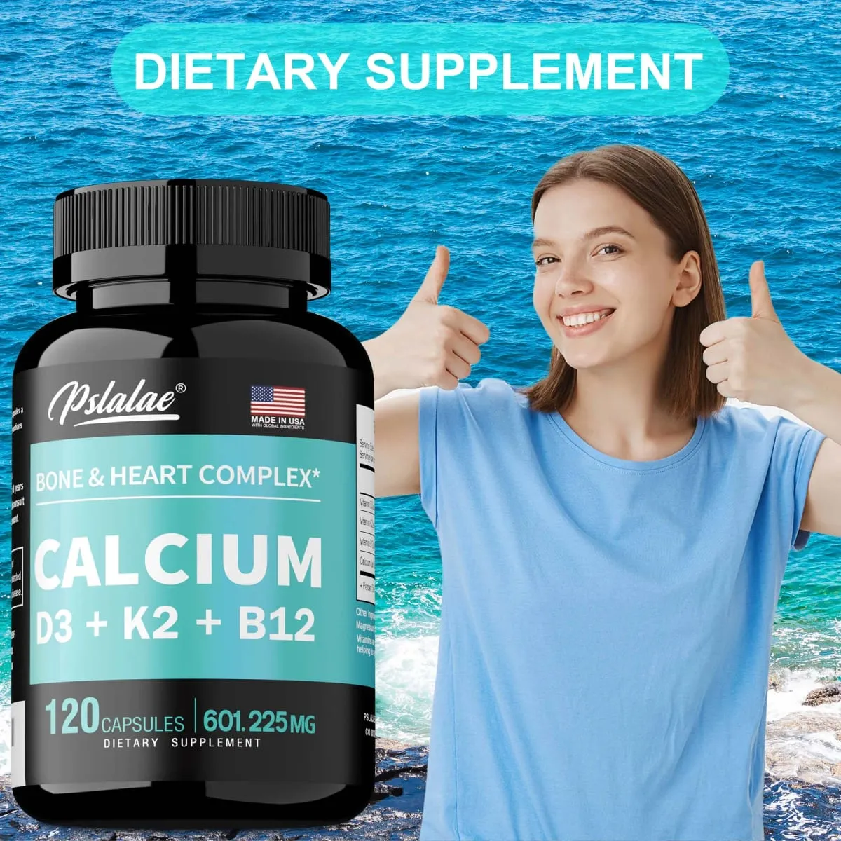 4-in-1 Calcium Supplement with Vitamin D3 K2 B12 - Supports Bones Teeth Heart and Immune System Function — image 6
