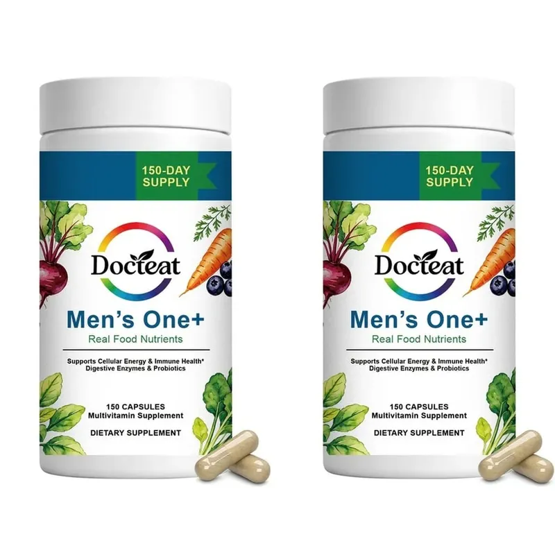 Docteat Men's One+ Real Food Nutrients Capsules with Vitamins & Minerals for Energy Immune & Digestive Support Men 150 Capsules — image 9