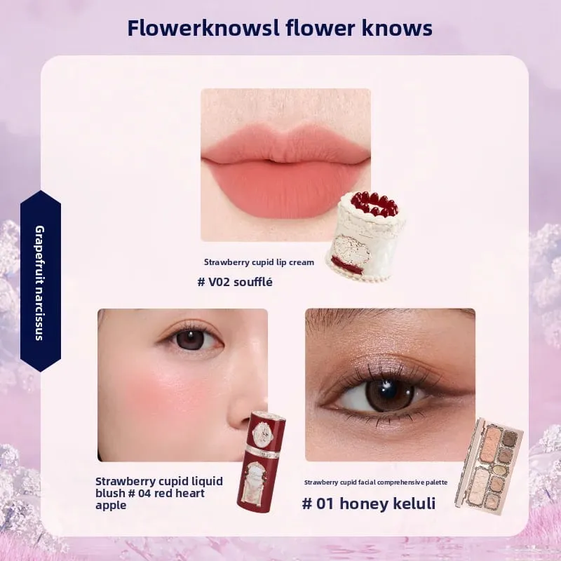 Flowerknows Gift Box Zestaw do makijażu Little Angel Full Box Lip Glaze Róż do policzków Biżuteria w kształcie kwiatka Poznaj zestaw prezentów urodzinowych — image 20