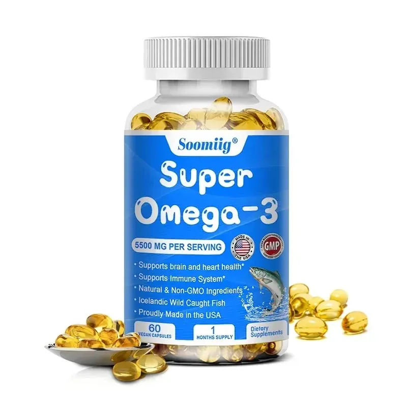 Omega 3 Fish Oil - with DHA & EPA - Supports Brain Nervous System Cardiovascular Skin Health Antioxidant - 120 Capsules — image 9