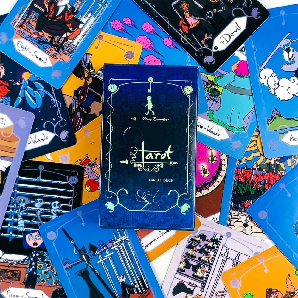 Cartas de tarô Um baralho de tarô de 78 peças, a chave que abre a porta para o mundo Coraline, perfeito para orientação espiritual e colecionadores