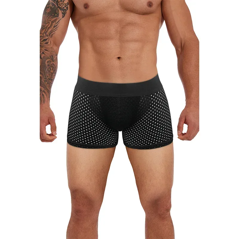 Men's Sexy Boxer Fake Butt Hip Lifter Enhancer Short Removable Padded Underwear Soft Shapewear High Stretch Underpant Mesh Brief — image 5