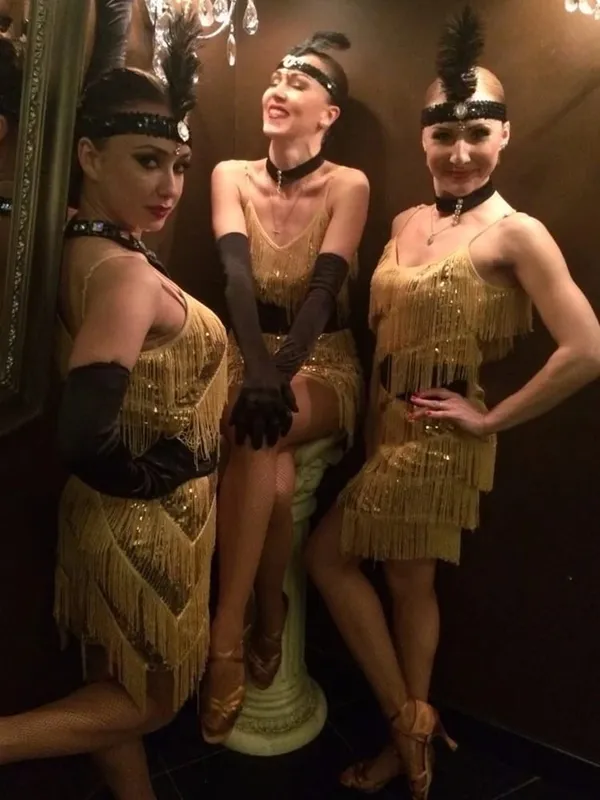 Wanita 1920-an Vintage Great Gatsby Party Dress Sequin Dress Seksi V-Neck Summer Cami Dress Gold Fringe Dress Vestidos Flapper Costumes — image 7