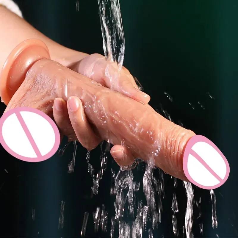 Realistic Skin Penis Thrusting Dildo Realistic Remote Vibrator Penis With Suction Cup Artificial Rubber Cock Sex Toy for Women