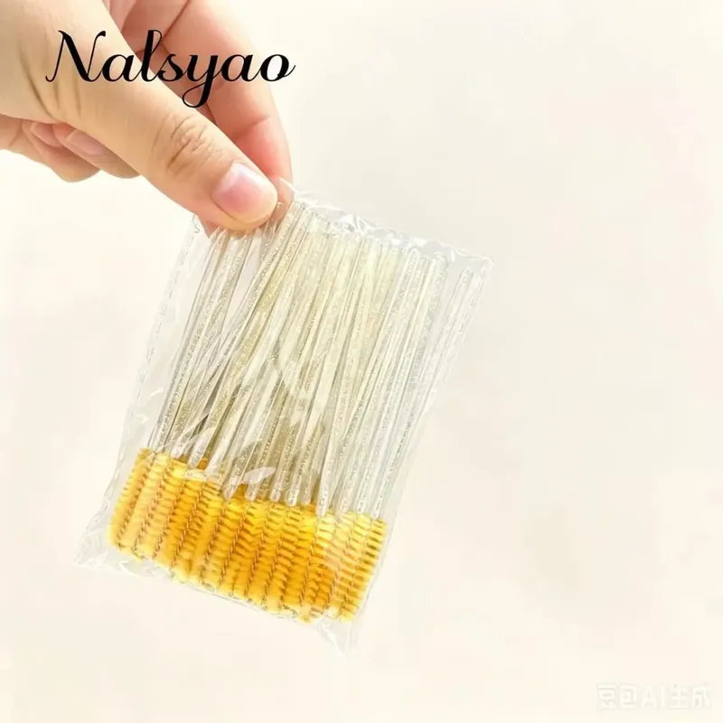 50pcs Disposable Eyelash Brushes Extension Crystal Eyebrow Brush Mascara Wand Eye Lashes Cosmetic Tool Set Makeup Beauty