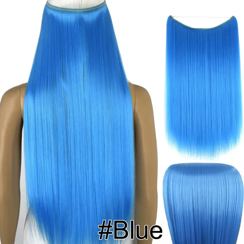 Synthetic Heat Resistant Hair Silky Straight Elasticity Invisible Wire Hair Extensions 8006 — image 47