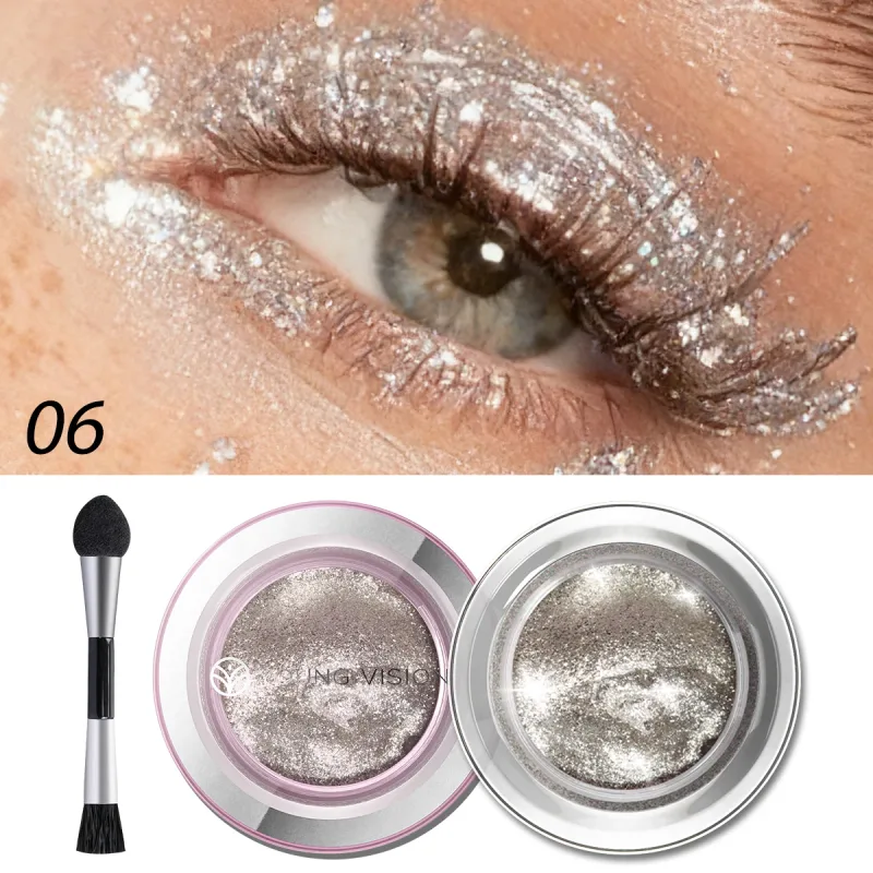 1 st Highlighter Flytande ögonskugga Vattenfast Icke-fet Långvarig Highlight & Smoky Eye Shadow med makeupborste — image 6