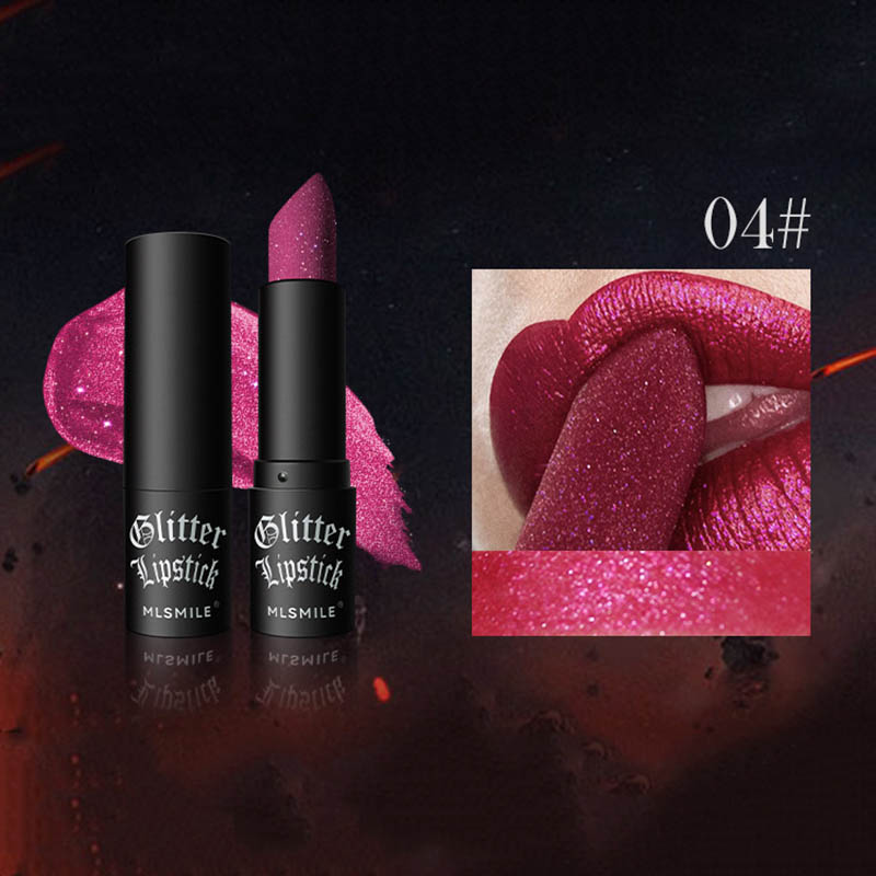 6Colors Glitter Lipstick Waterproof Long Lasting Diamond Pearlescent Metallic Lipstick Black Lipgloss Women Lips Makeup Cosmetic — image 8