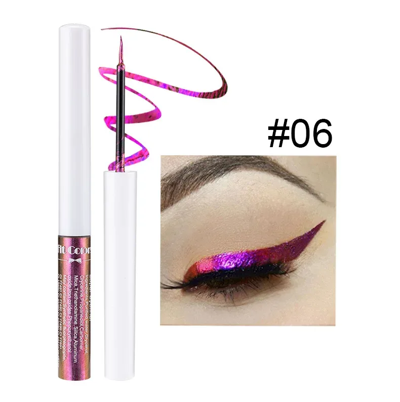 6 Colors Golden Chameleon Liquid Eyeliner Set Waterproof Long Lasting Diamond Glitter Metallic Eye Liner Shiny Makeup Cosmetics