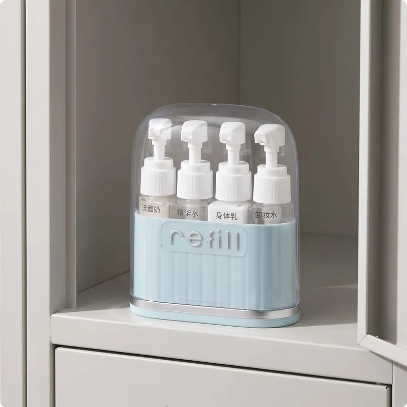 Travel Bottle Organizer Compact Organizer with Pump Bottles for Travelers Business Trips Gym