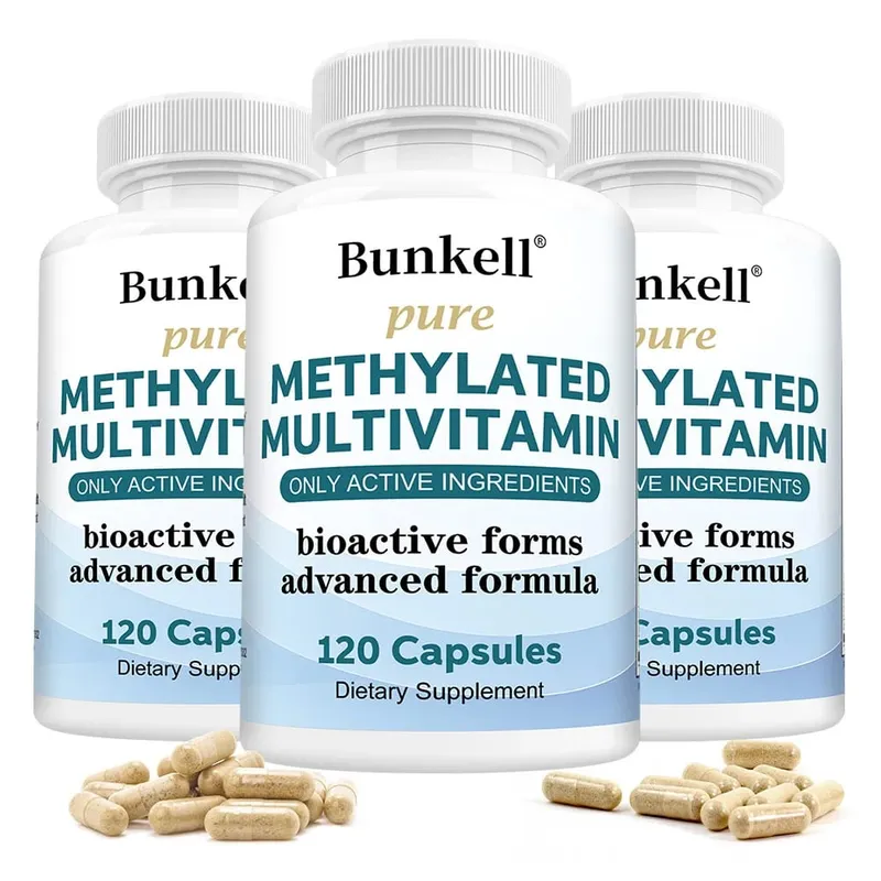 Nagy hatású metilált multivitamin-kiegészítő C D B12 vitaminnal az energia és a fókusz támogatására, valamint a szív egészségének megőrzésére