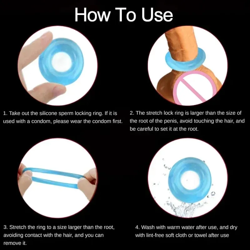 5pcs Silicone Durable Penis Ring Adult Men Ejaculation Delay Cock Rubber Rings Penis Enlargement Sex Toys For Male Sex Ring