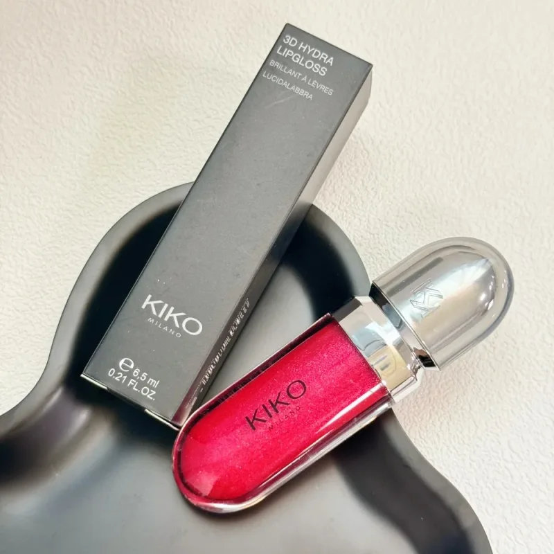 Original Kiko 3D Mirror Lip Glaze Waterproof Non Fading and Non Stick Cup Gentle Bean Paste Color Fine Shiny Point Charm Red — image 22