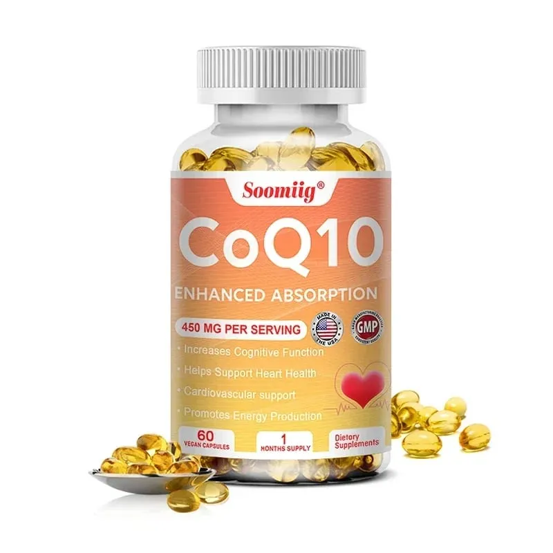 120pcs Q10 Coenzyme 450mg Capsules Cardiovascular and Heart Health Energy Vitamins Beauty and Health Promote Blood Circulation — image 8