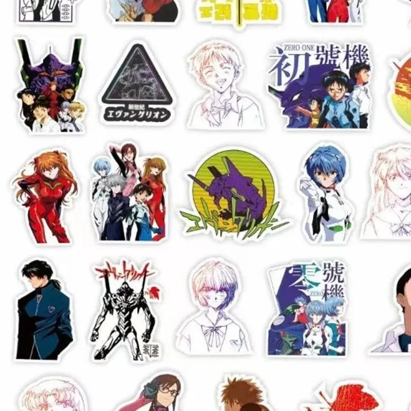 75 יחידות Evangelion EVA Rei Asuka מדבקות אנימה מגניב קריקטורה מדבקות DIY בקבוק מים PVC עמיד למים סקייטבורד מדבקת צעצועי מתנה — image 6