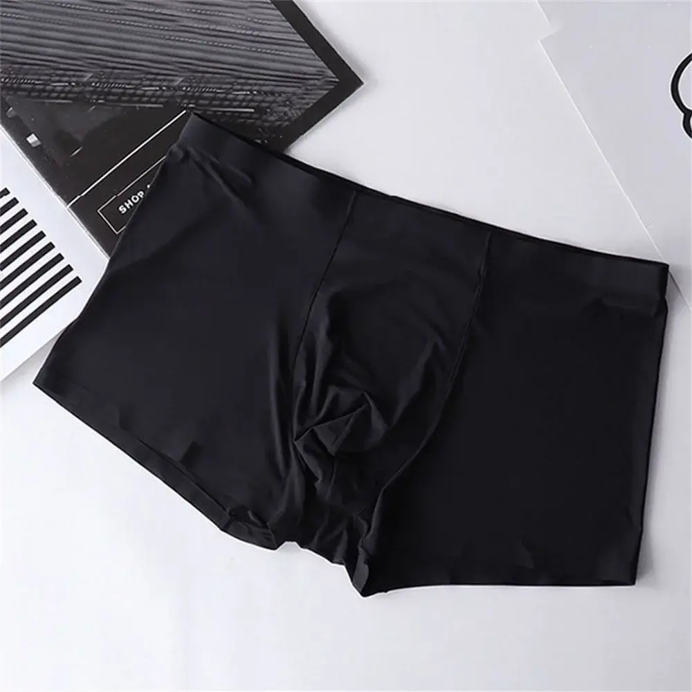 3pcs Ultra-thin Smooth Ice Silk Underwear for Men Seamless Fitness Sports Sexy Boxers Quick Drying Trunk Shorts Plus Size — image 5