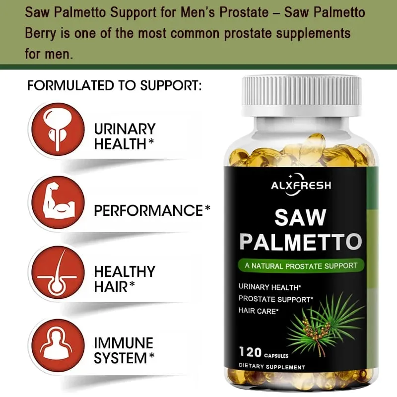 Alxfresh Saw Palmetto Supports Antioxidant Function Prostate Function and Urinary Tract Health to Support Men Health Hair Growth