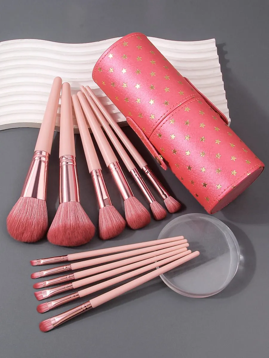 Portable Makeup Brushes 12pc Makeup Brush Set Synthetic Foundation Brush Powder Contour Eyeshadow Liner Blending Highlight — image 2
