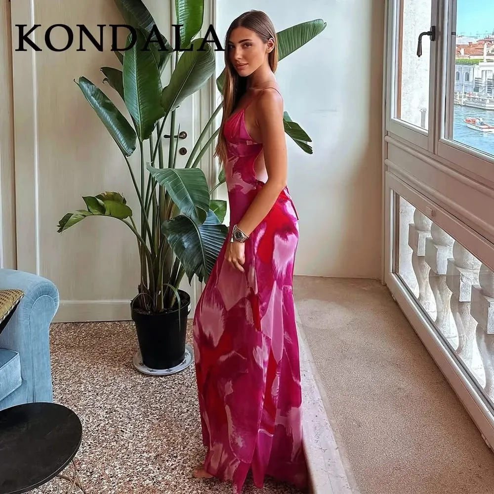 2026 Spring Summer Chiffon Boho Women Cami Dresses Fashion Strapless Sleeveless Print Zipper Chic Ladies Cami Dresses — image 4