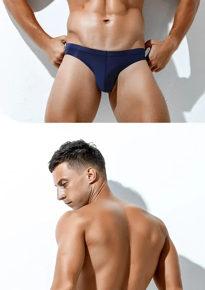 1PCS männer Low-Taille Eis Seide Unterwäsche Sommer Charme Dreieckige Hosen Individualität Bequeme Atmungsaktive männer Unterhose — image 16