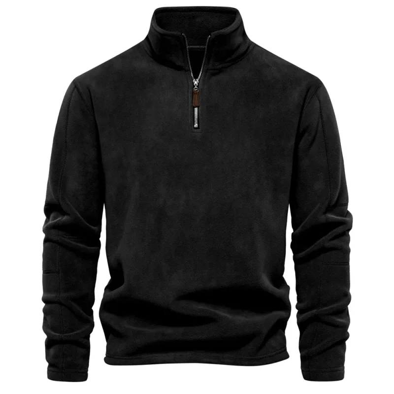 Brand Quality Thicken Warm Fleece Jacket for Men Zipper Neck Pullover Men's Sweatshirt Soft Shell Mens Jacket — image 1
