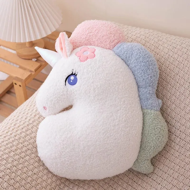 Soft Plush Rainbow Throw Pillow Stuffed Heart Pumpkin Hug Cushion Unicorn Plush Toy Massage Pillow for Girl Bedroom — image 9