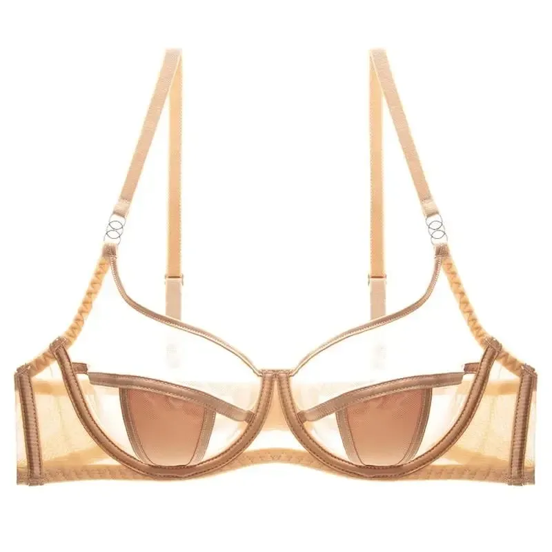 Banerdanni Light Luxury French Pure Desire Bra Big Boobs Small Not Empty Cup Half Cup Bra Sexy Lace Lingerie Womens Anti-sag Set — image 9
