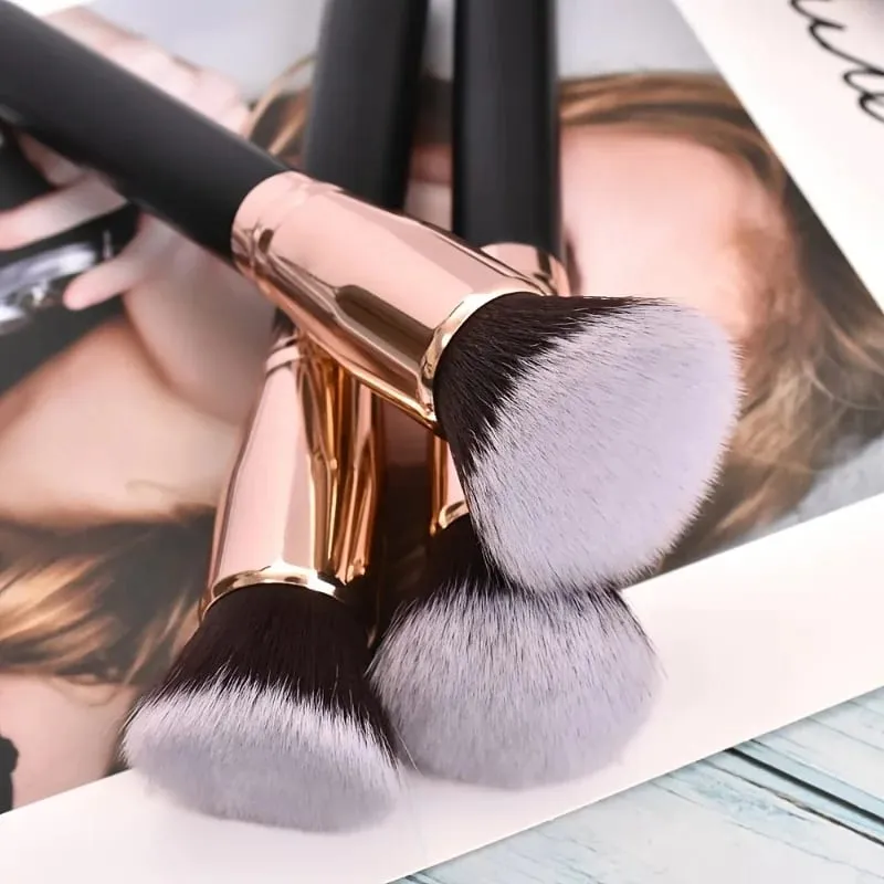 Ensemble de pinceaux de maquillage professionnels, 3 pièces, avec pinceaux pour fond de teint, Blush et fard à paupières, poils en Nylon souple, Portable, adapté aux voyages