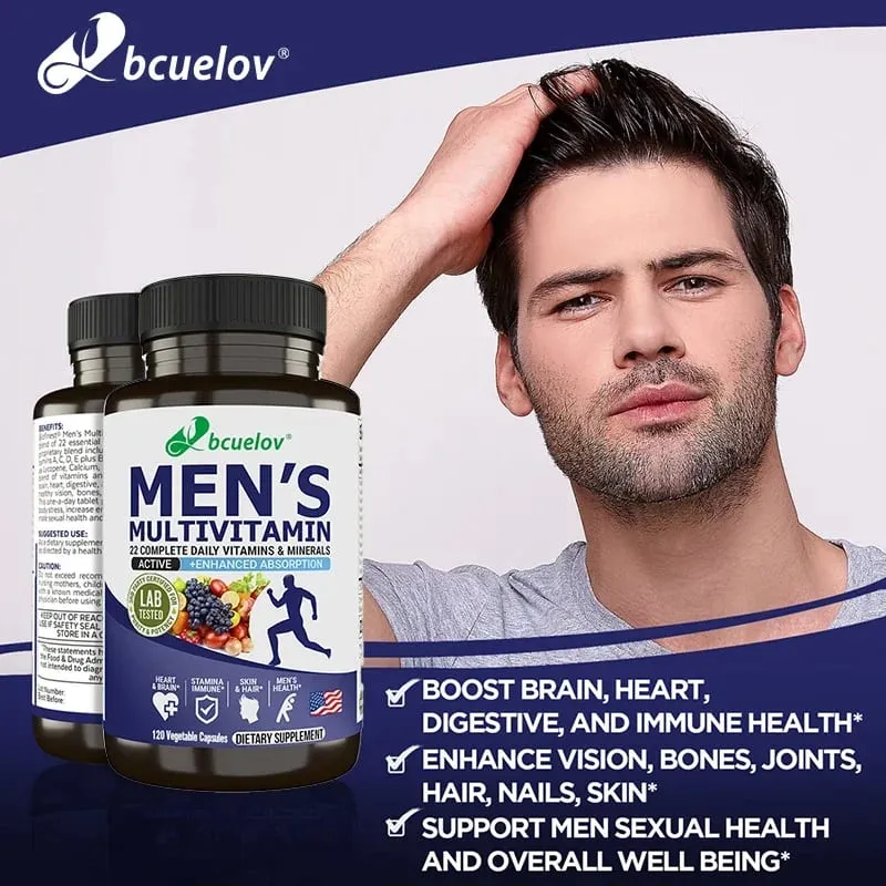 Bcuelov Men's Vitamin and Mineral Supplements - 26 Combinations To Support Overall Immune Health Vegan — image 4