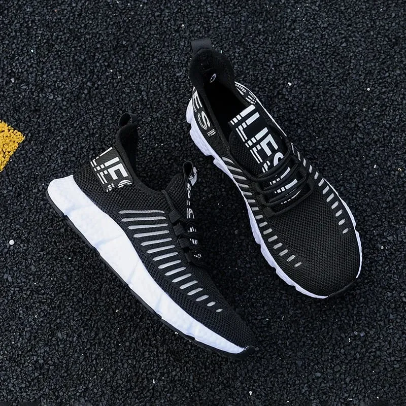 Summer Men's Mesh Tennis Casual Sneakers Breathable Soft Sole Lightweight Outdoor Hiking Comfortable Running Vulcanized Shoes