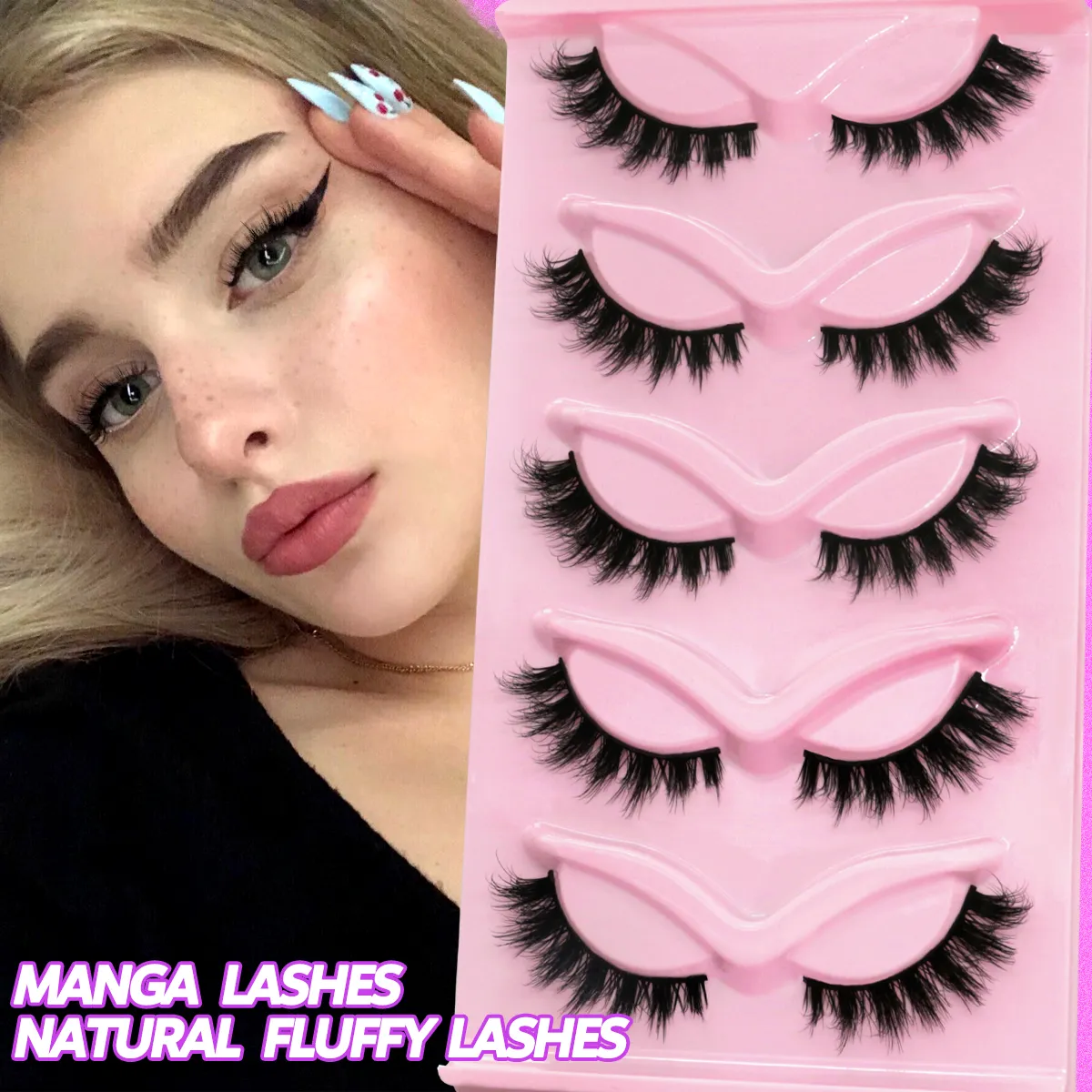 Cat Eye Lashes Look Natural Soft Faux Mink Eyelashes Long Winged End Eye Elongated Eye Tail Eyelashes Extension Makeup — image 2