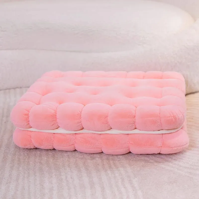 New Simulation Little Biscuits Doll Cushion Stuffed Round Cookie Plush Toys Creative Soft Pillow Chair Car Seat for Kid Gifts — image 23