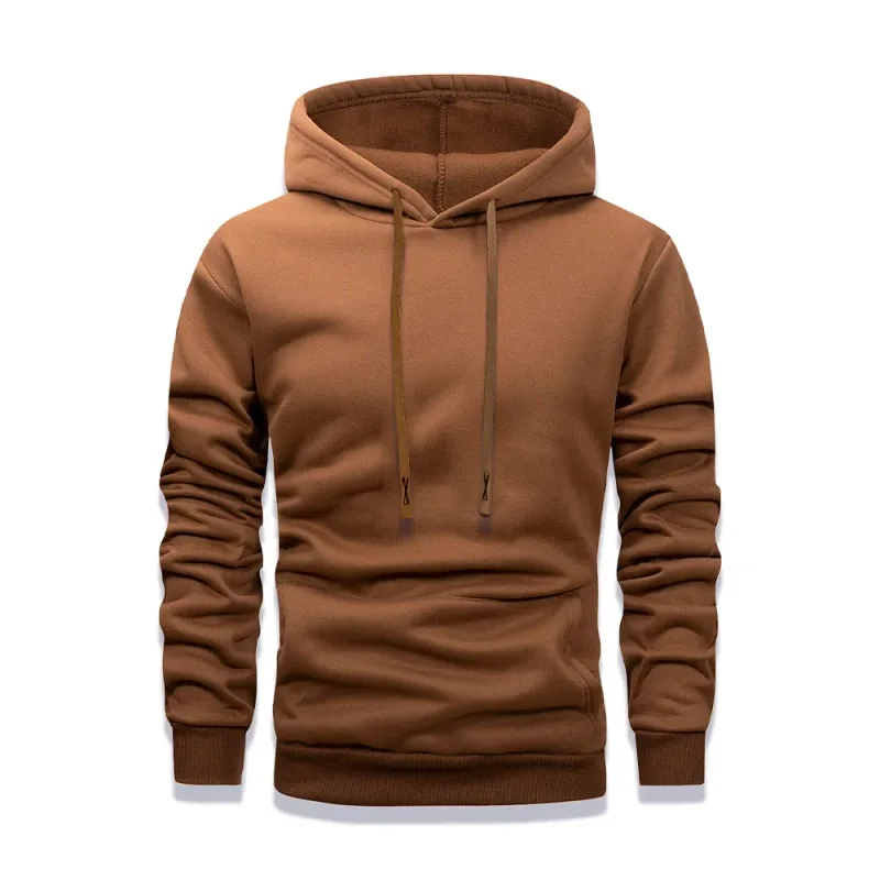 Men Women Long Sleeve Sweaters Solid Color Breathable Hoodies Loose Casual Hoodie Round Neck Sweatshirts Bottom Shirts Pullover — image 3