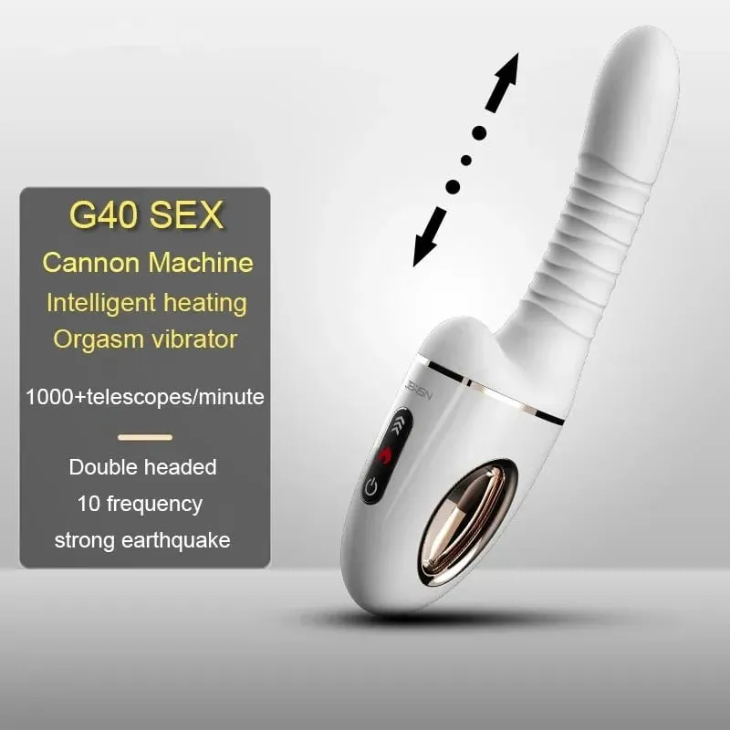 G40 Sex Cannon Machine AI Version G Spot Massager 10 Frequencies Telescopic Dual Heads Vibration Heating Handheld Adult Sex Toys — image 1