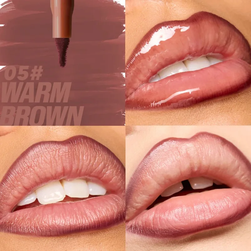 Velvet Brown Lip Liner Pensil Nude Matte Waterproof Non-stick Cup Ceri Merah Lip Liner Lip Contour Pen Lipstick Makeup Untuk Wanita — image 8