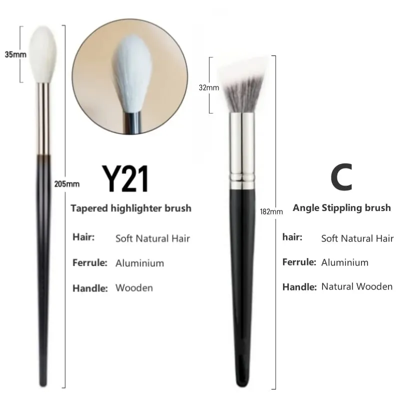 Tapered Highlighter Makeup Brushes Natural Goat Hair High Quality Face Blender Contour Make Up Brush Tools — image 22