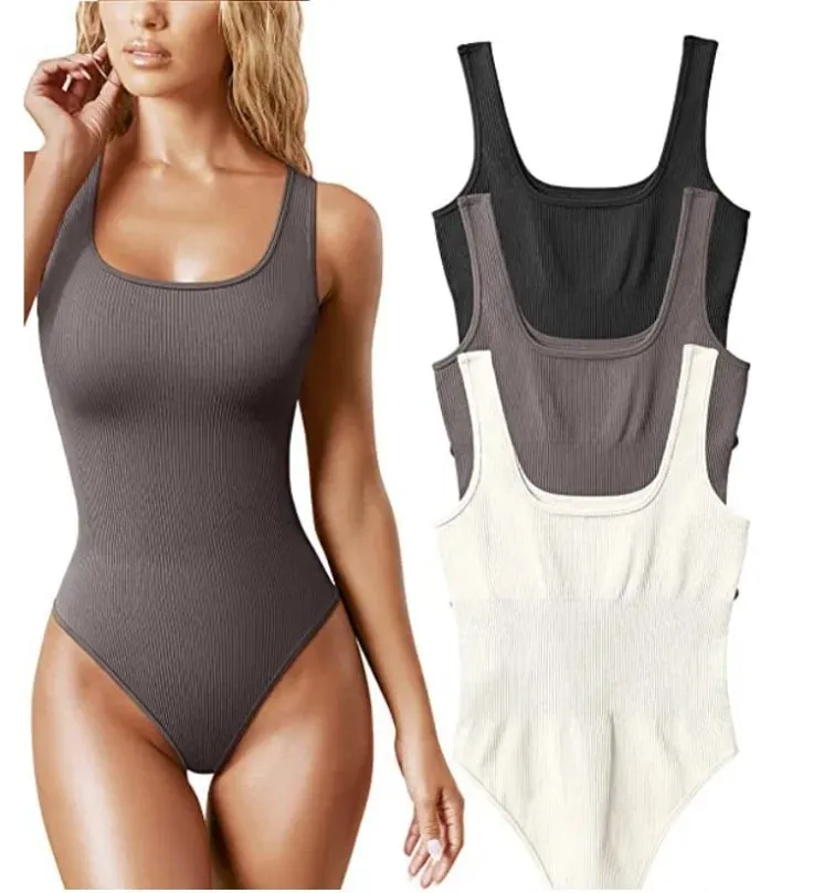 summer solid sexy bodycon women bodysuits female Knit slim casual bodysuit chic lady club short playsuits femme — image 15