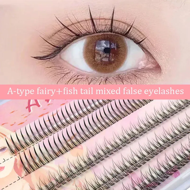 Anlinnet Fishtail + A-type Mixed Hair Five Rows Mixed Natural False Eyelashes Self-Grafting Single Cluster Eyelashes Eye Lash Fa — image 3