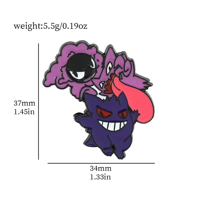 Gengar Cartoon Brooches Anime Enamel Lapel Pins for Backpack Accessories Fans Collection Brooches Gifts — image 22