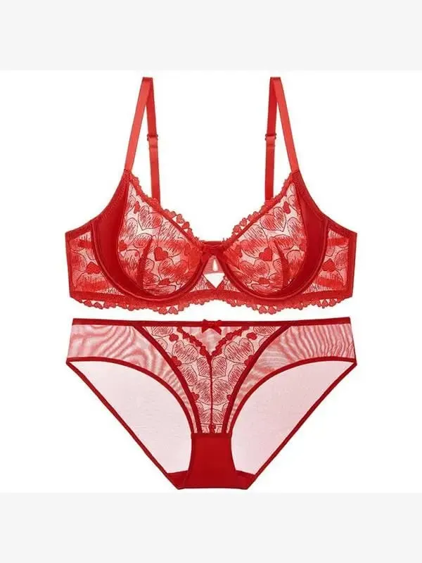 Désir Pur Lingerie Dentelle Noire Française Brodée Minimizer Grand Bonnet Ensemble Design de Niche Soutien-Gorge Sans Armatures — image 10
