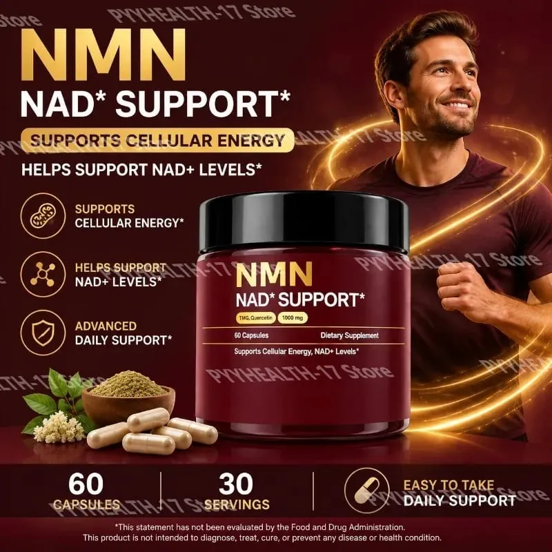 NMN NAD+ Support Supplement 1000mg with TMG & Quercetin for Cellular Energy Healthy Aging & Antioxidant Support 60 Capsules — image 2