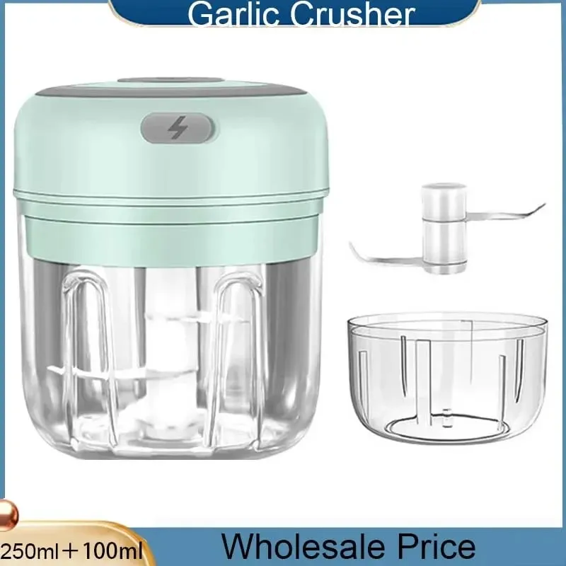 250/100ML Garlic Mincer USB Charging Powerful Mini Electric Garlic Chopper Portable Garlic Crusher Kitchen Food Chopper Unisex — image 7
