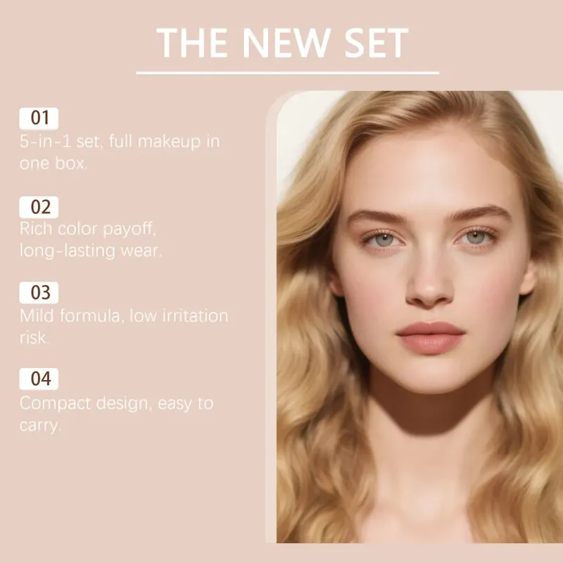 All In One Makeup Set Natural Pigment Eyeshadow Blush Contour Highlight Lip Gloss Full Face Cosmetic Kit Daily Party Beginner — image 7