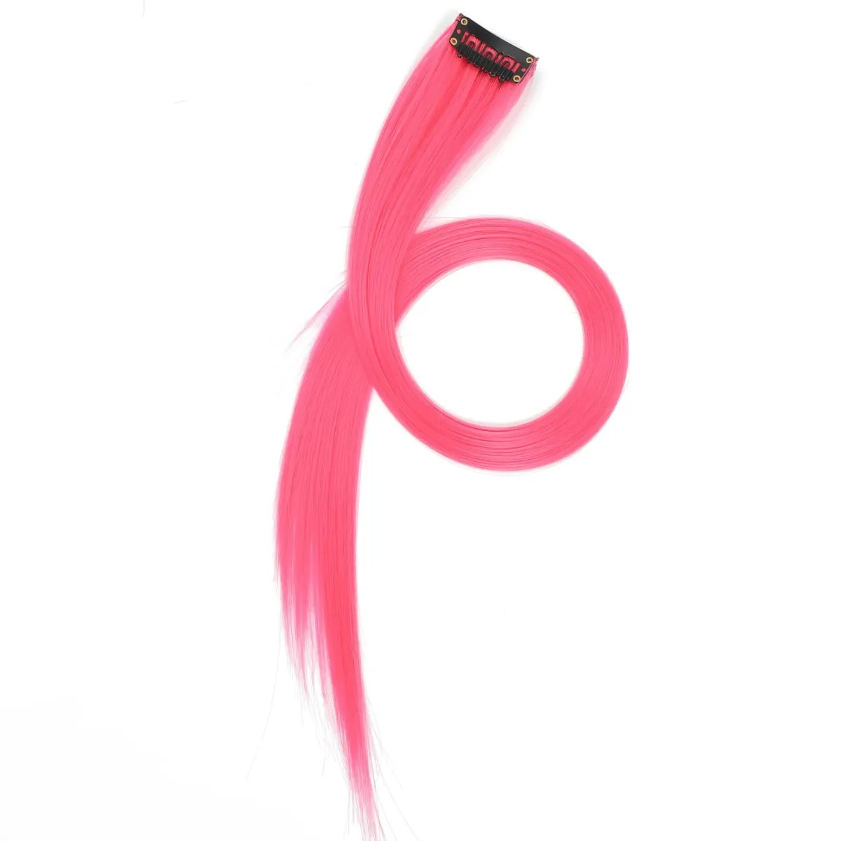 22 inch Colored Hair Extensions Straight Hairpiece 6pcs Colorful Hair Party Highlights Clip in Long Synthetic for Girls Women