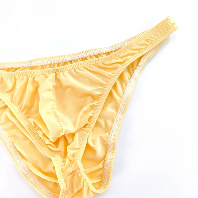 Pink Men Briefs Nylon Spandex Comfy Breathable Low-Waist Underpants Quick Dry Male Ice Silk Bikini Underwear — image 15