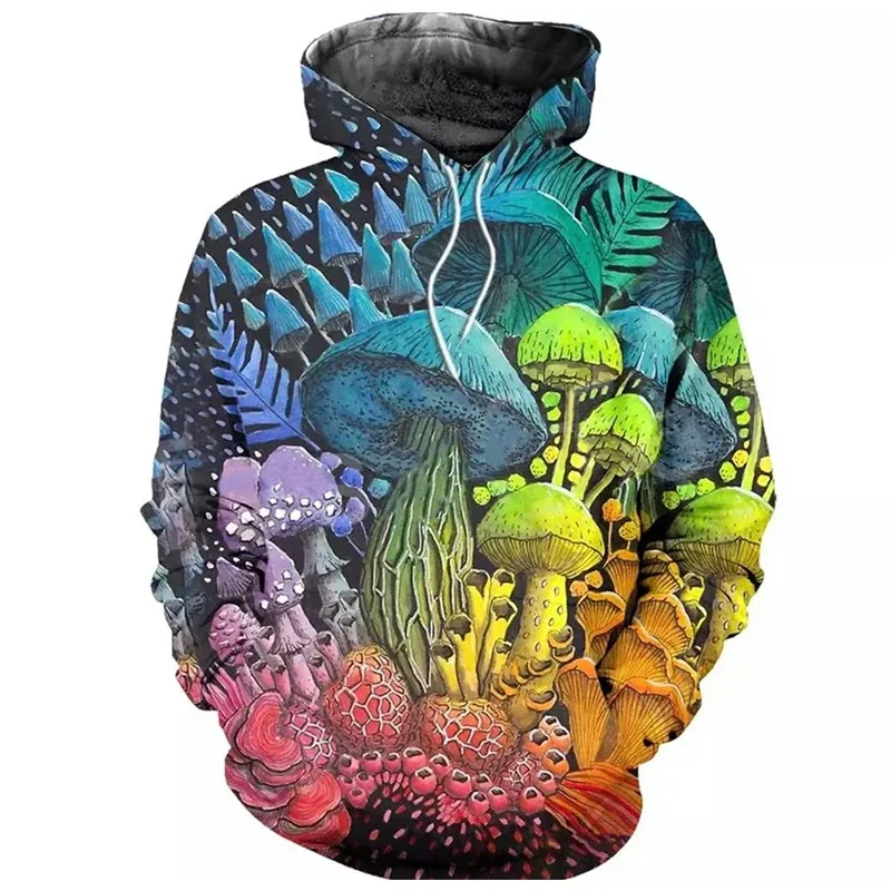 Fashion Colored Mushroom Pattern 3D Printed Hooded Sweatshirt Casual Super Large Hooded Sweatshirt Street Harajuku Men Pullover — image 6