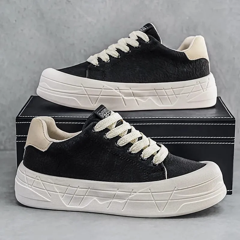 Fall Fashion Men Athletic Shoes Height Increase Wear Resistant Soft Fabric Lining Casual Sneakers for Leisure