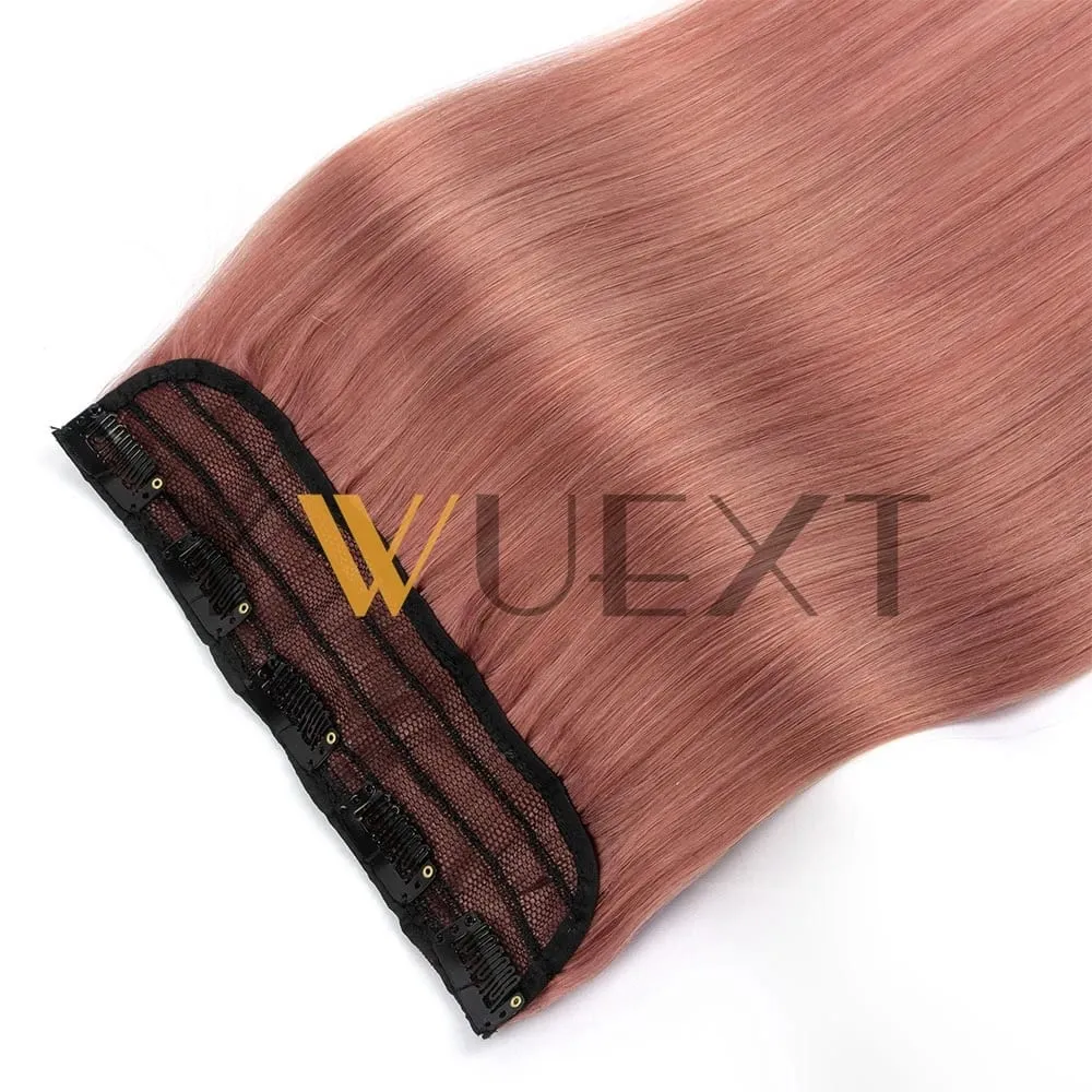 Light Weight Clip in Human Hair One Piece Fancy Colors 9 inches Width with 5 Clips Natural Straight Clip in Hairpiece 12''-20''